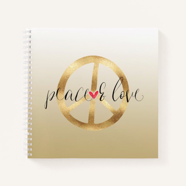 Cuaderno Signo de paz de oro inspirador (Anverso)