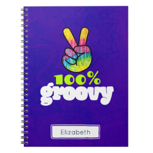 Cuaderno Signo de paz manual único en arcoiris 100% groovy