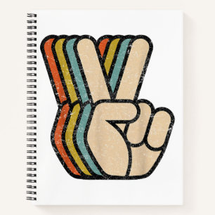 Cuaderno Signo de paz retro V Dedos ventilado años 60 años