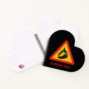 Cuaderno Signo de peligro de pimienta caliente