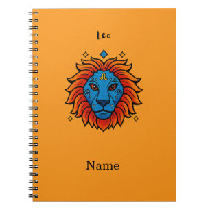 Cuaderno Signo Zodiacal Leo Pop Art - Ilustración Retro de