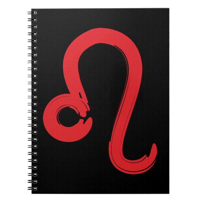 Cuaderno Signo zodiacal LEO rojo Cumpleaños de julio agosto (Frente)