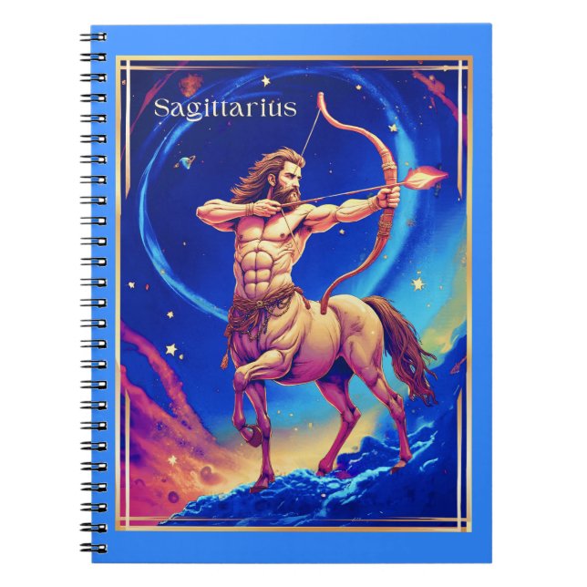 Cuaderno Signo zodiacal Sagitario como el Arquero Celeste (Frente)