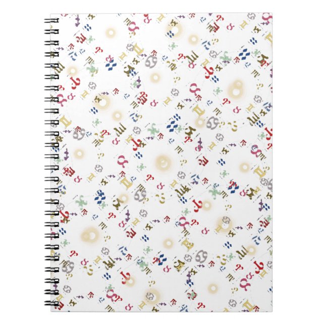 Cuaderno Signos del Zodiaco Numéricos Multicolores (Frente)