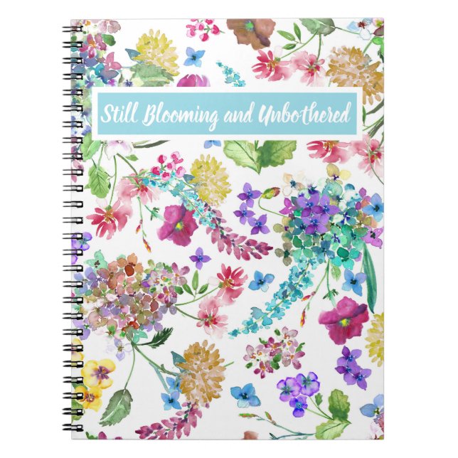 Cuaderno Sigue floreciendo y sin molestias floral personali (Frente)
