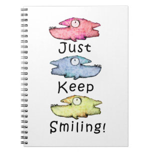 Cuaderno ¡Sigue sonriendo! Peces dentudos coloridos