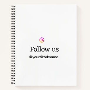 Cuaderno síguenos hilo nombre de usuario redes sociales aña