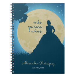 Cuaderno Silhouette coronada con Moon Quinceanera