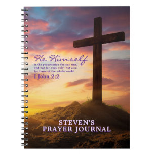 Cuaderno Silhouette Cross Bible Verse Personalizado