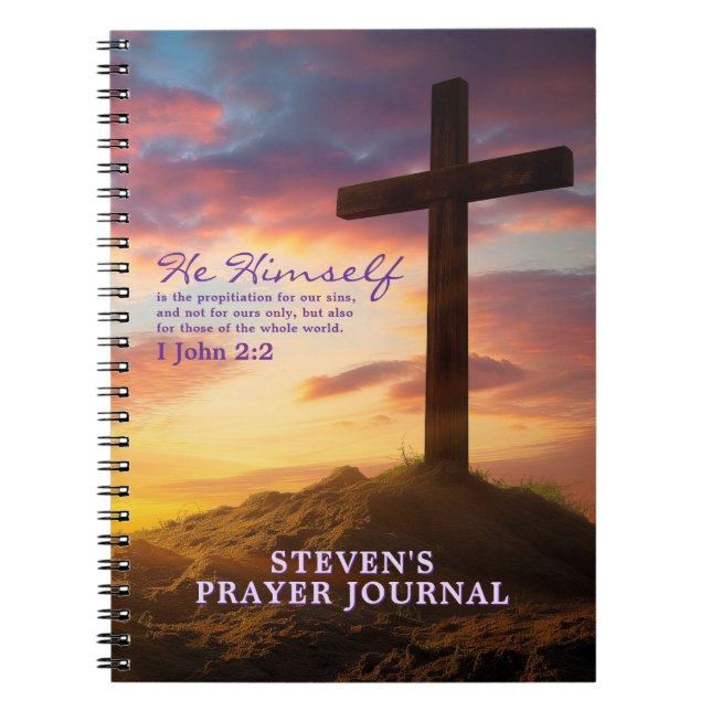 Cuaderno Silhouette Cross Bible Verse Personalizado (Frente)