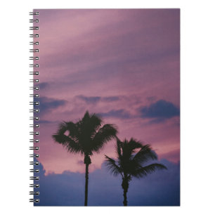 Cuaderno Silhouette de árbol al atardecer