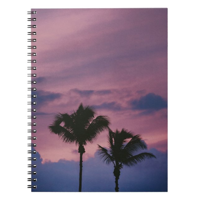 Cuaderno Silhouette de árbol al atardecer (Frente)