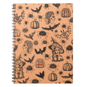 Cuaderno Silhouette de Brujas de Halloween: Patrón Personal