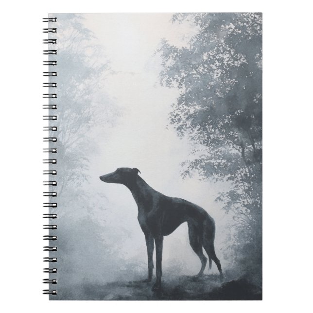 Cuaderno Silhouette de Greyhound en el bloc de notas de nie (Frente)