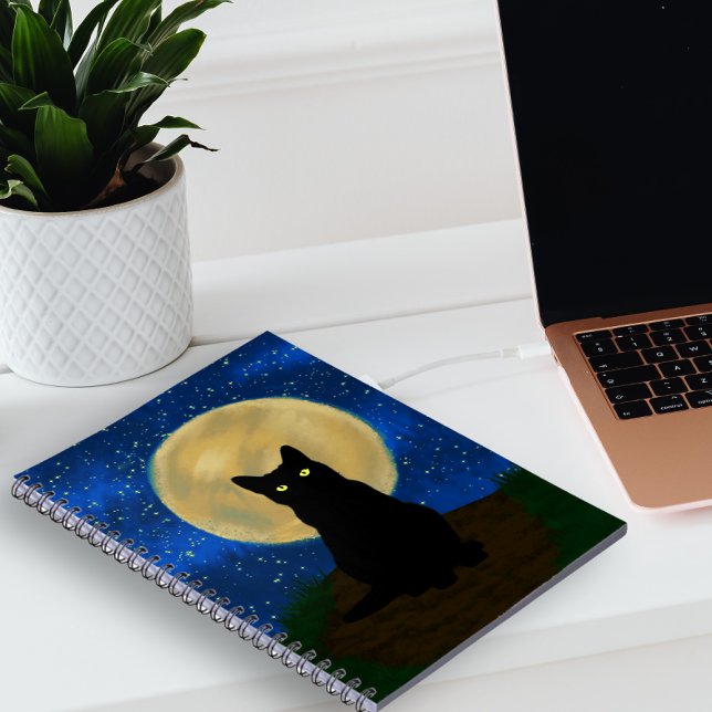 Cuaderno Silhouette de Halloween Black Cat Moonlit (Subido por el creador)
