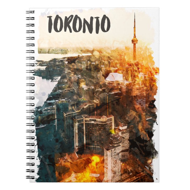 Cuaderno Silhouette de la línea de sol de Toronto Canada Su (Frente)