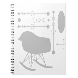 Cuaderno Silhouette de la silla de la silla del patrón gris