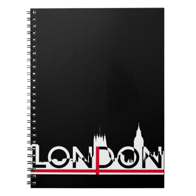 Cuaderno Silhouette de Londres y bandera inglesa (Frente)