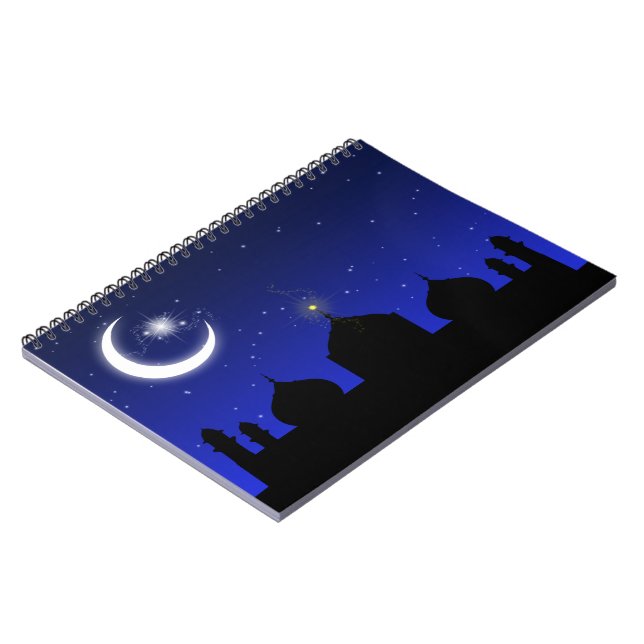 Cuaderno Silhouette de mezquita por la noche - Bloc de nota (Lado Izquierdo)