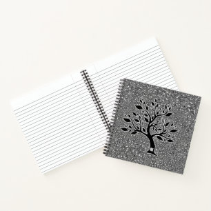 Cuaderno Silhouette de roble monogramado con paisley