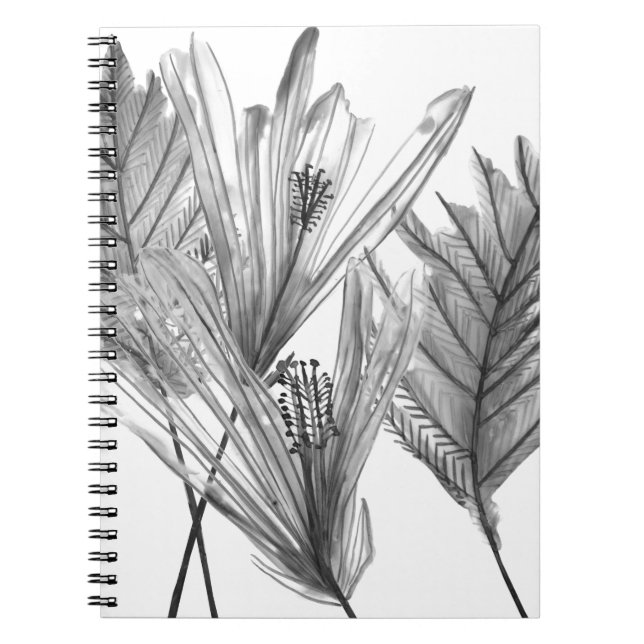 Cuaderno Silhouette floral - Gris (Frente)