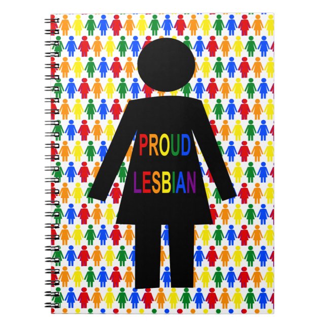 Cuaderno Silhouette lesbiana LGBTQ y damas de arco iris (Frente)