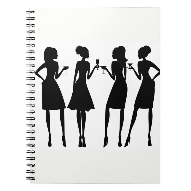CUADERNO *SILHOUETTE OF WOMEN'S WINE TIME* PORTÁTIL ESPIRAL (Frente)