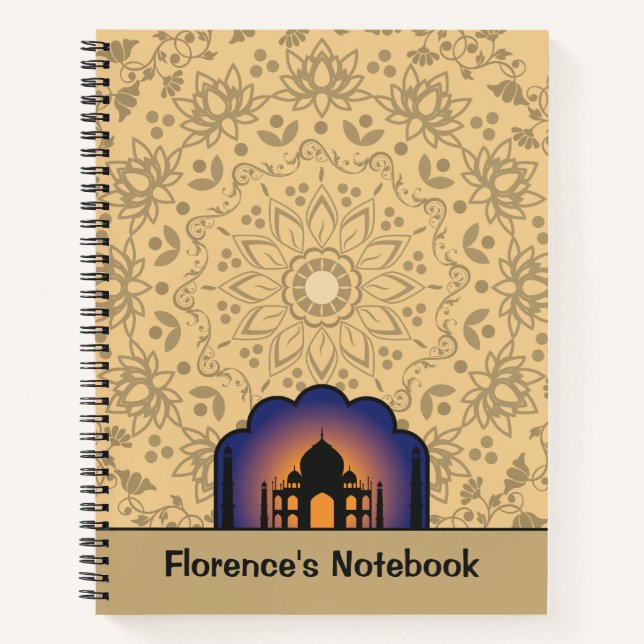 Cuaderno Silhouette Taj Mahal Personalized Name (Anverso)