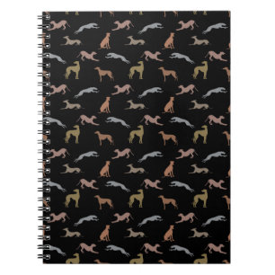 Cuaderno Silhouettes de Greyhound Sombras metálicas en neg