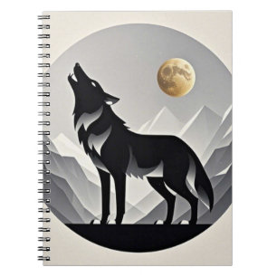 Cuaderno Silhoux de lobo fino minimalista gris negro