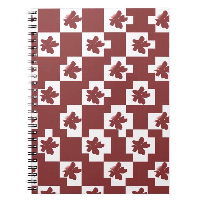 Cuaderno Silhueta de flores em padrão. (Frente)