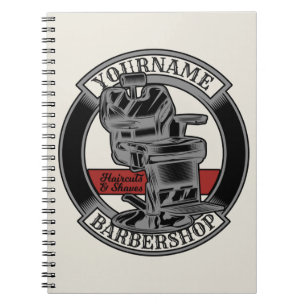 Cuaderno Silla de Barbería Personalizada de estilo Retro pa
