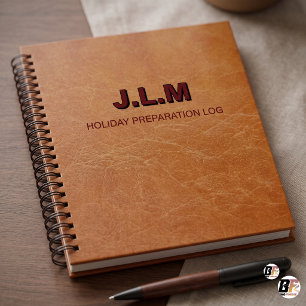 Cuaderno Silla de montar Cuero marrón Monograma personaliza