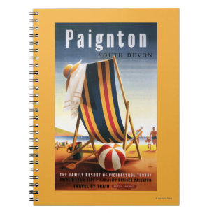 Cuaderno Silla de playa de los ferrocarriles y poster