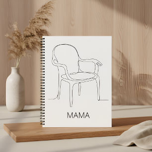 Cuaderno Silla minimalista de arte de línea de apoyo para m