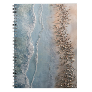 Cuaderno Sillas por bloc de notas de olas de línea costera