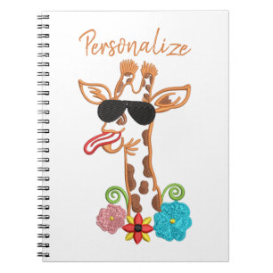 Cuaderno Silly Giraffe Gafas de sol Cara divertida Sarcásti