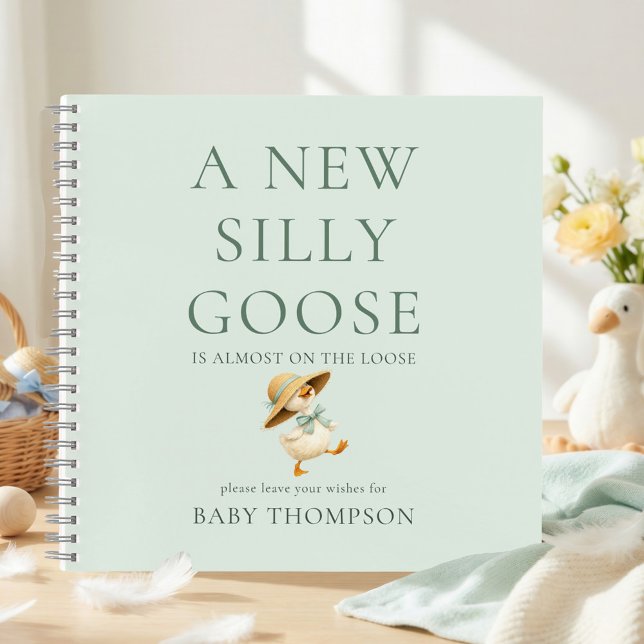 Cuaderno Silly Goose Sage Baby Shower Guest Book (Subido por el creador)