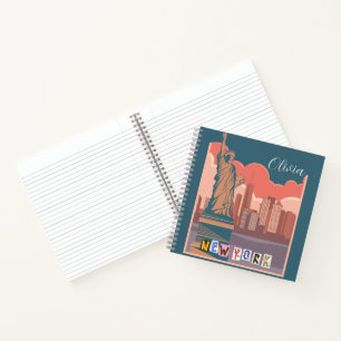 Cuaderno Silueta artística de Nueva York Personalizada