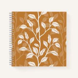 Cuaderno Silueta Botánica Floral Vibrante Arcilla Ámbar