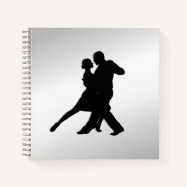 Cuaderno Silueta de bailarines de tango 2 plata