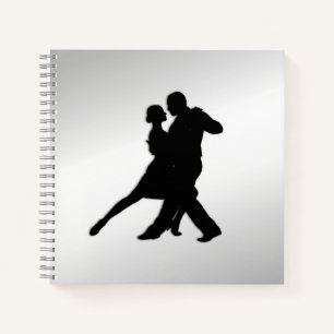 Cuaderno Silueta de bailarines de tango 2 plata