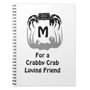 Cuaderno Silueta de cangrejo fantasma con un monograma en l