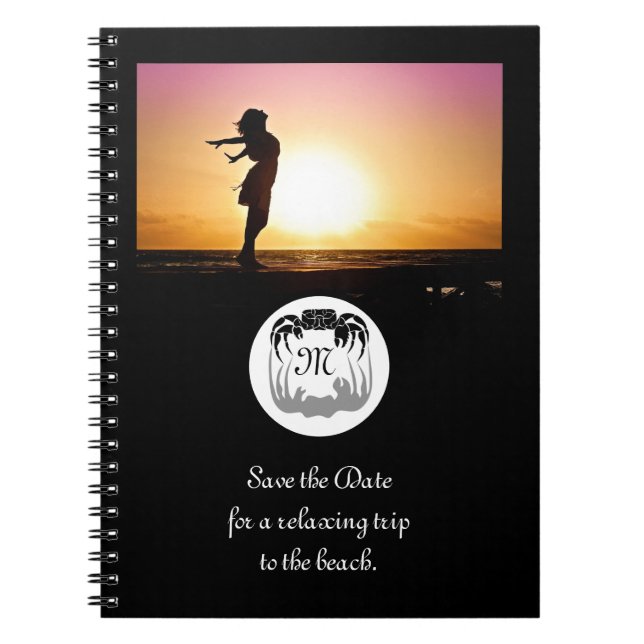 Cuaderno Silueta de cangrejo fantasma y monograma de sombra (Frente)