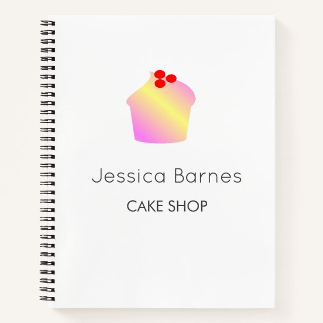 Cuaderno Silueta de cupcake de pastelería blanca (Anverso)