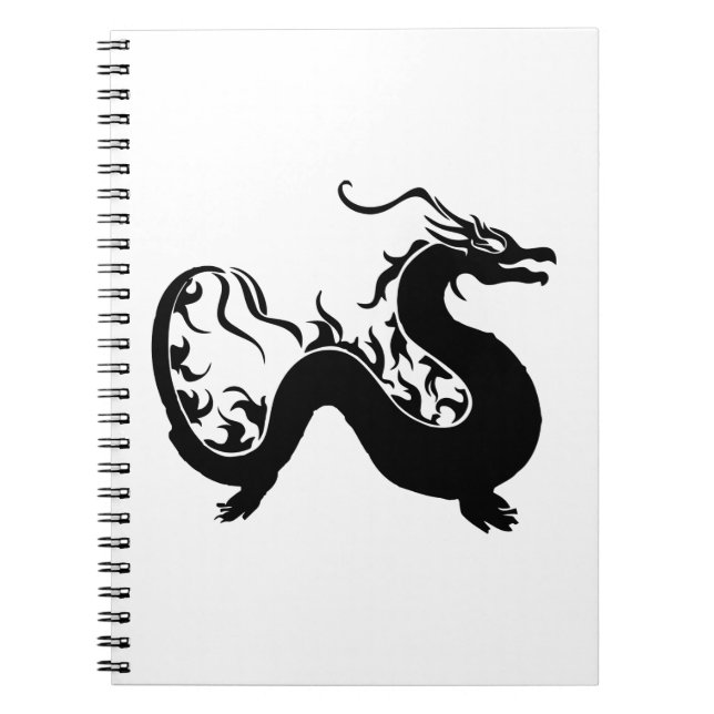 Cuaderno Silueta de dragón asiático (Frente)