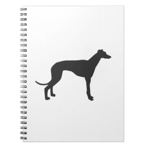 Cuaderno Silueta de Greyhound italiana en negro