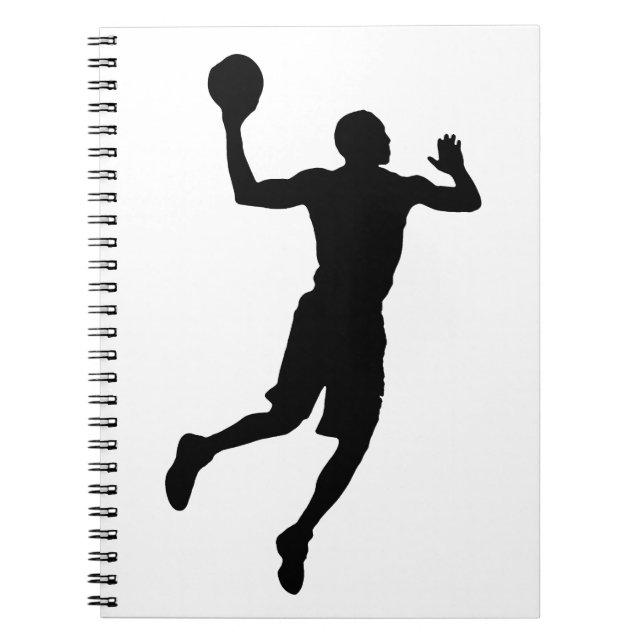 Cuaderno Silueta de jugador de baloncesto de arte pop (Frente)