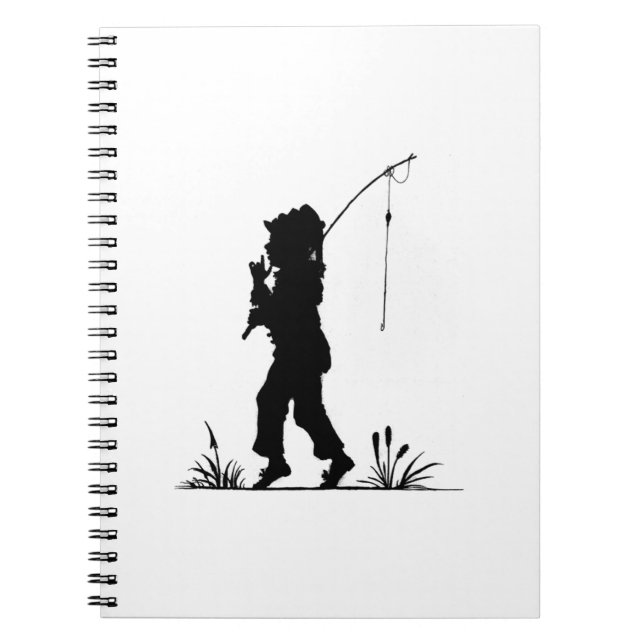 Cuaderno Silueta de la pesca de la niña (Frente)