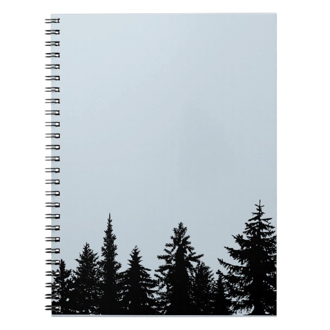 Cuaderno Silueta de línea de árbol rústico (Frente)